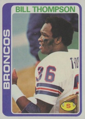 1978 Topps Bill Thompson #340 Football Card