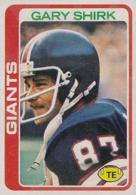 1978 Topps Gary Shirk #54 Football Card