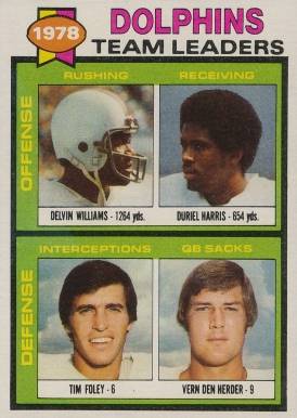 1979 Topps Dolphins Team Leaders #394 Football Card