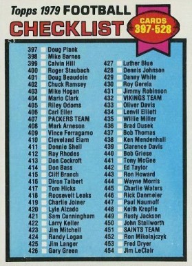 1979 Topps Checklist 397-528 #486 Football Card