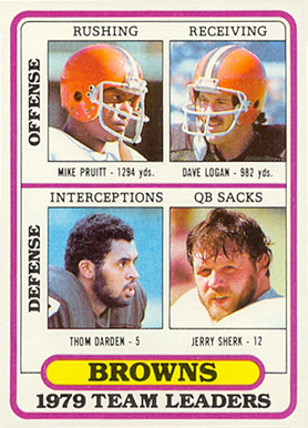 1980 Topps Cleveland Browns Team Leaders #376 Football Card