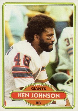1980 Topps Ken Johnson #184 Football Card
