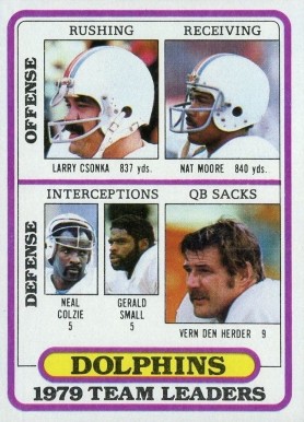 1980 Topps Dolphins Team Leaders #76 Football Card
