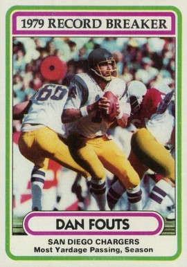 1980 Topps Dan Fouts Record Breaker #3 Football Card