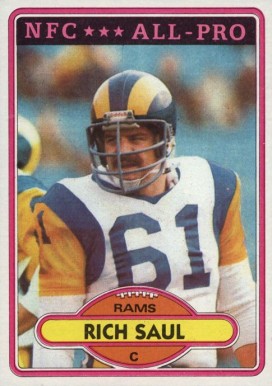 1980 Topps Rich Saul #25 Football Card