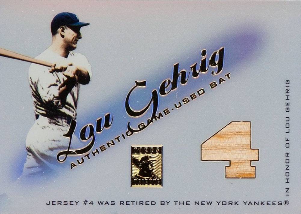 2001 Topps Tribute Game-Used Bat Lou Gehrig #RBLG Baseball Card