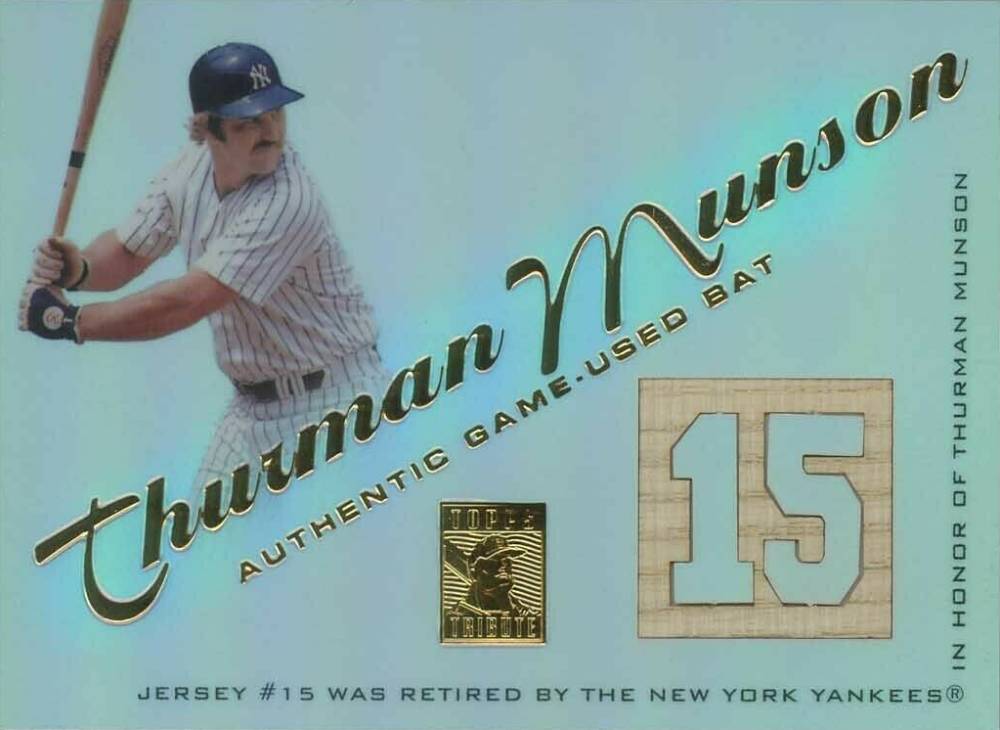 2001 Topps Tribute Game-Used Bat Thurman Munson #RBTM Baseball Card