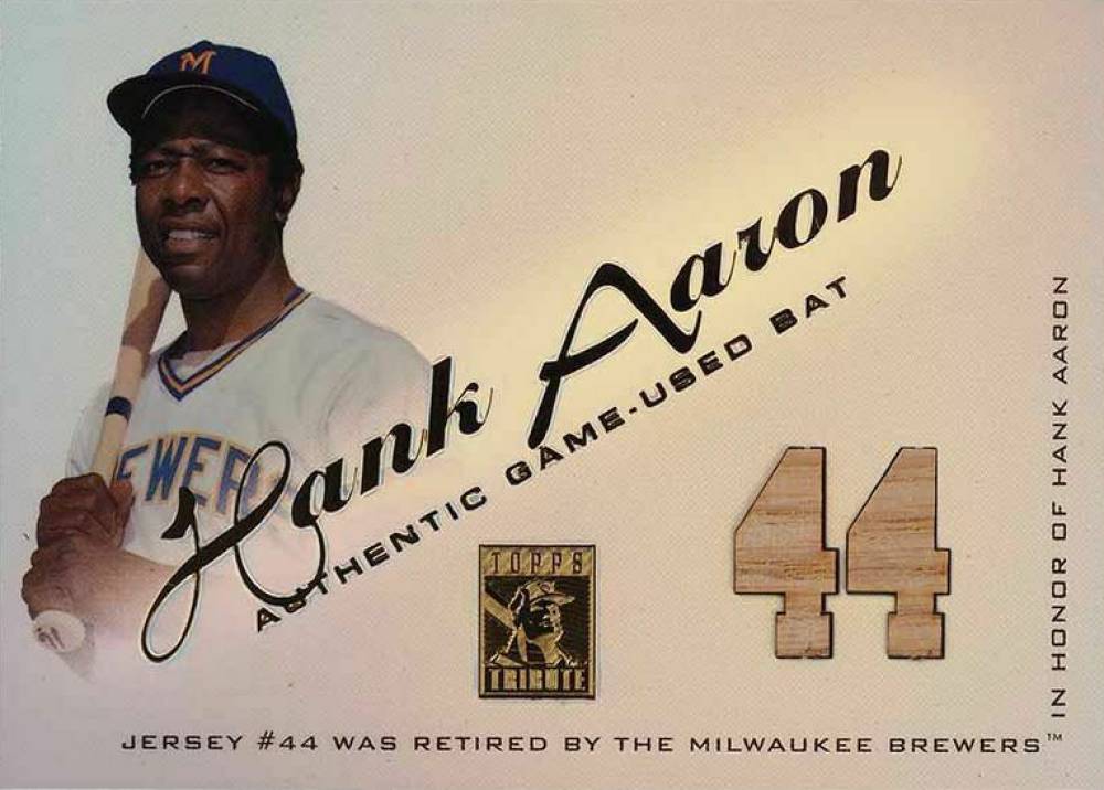 2001 Topps Tribute Game-Used Bat Hank Aaron #RBHAB Baseball Card