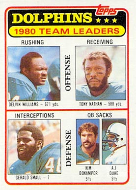 1981 Topps Dolphins Team Leaders #197 Football Card
