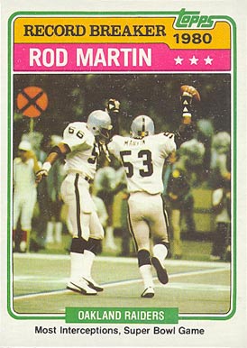 1981 Topps Rod Martin #334 Football Card
