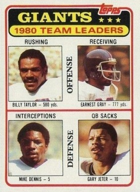 1981 Topps Giants Team Leaders #188 Football Card