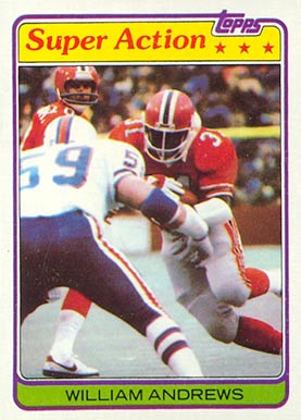 1981 Topps William Andrews #28 Football Card