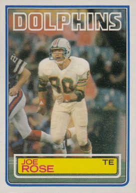 1983 Topps Joe Rose #320 Football Card