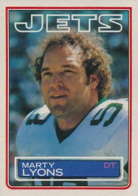 1983 Topps Marty Lyons #347 Football Card