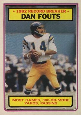 1983 Topps Dan Fouts #3 Football Card