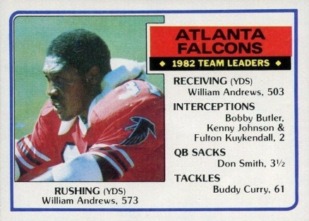 1983 Topps Atlanta Falcons Team Leaders #13 Football Card
