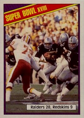 1984 Topps Super Bowl XVIII #9 Football Card