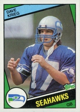 1984 Topps Dave Krieg #195 Football Card
