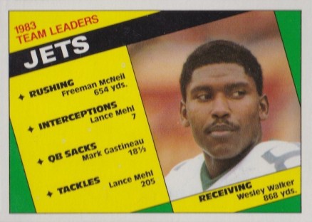1984 Topps New York Jets Leaders #144 Football Card