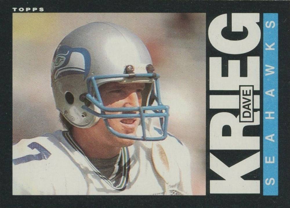 1985 Topps Dave Krieg #388 Football Card
