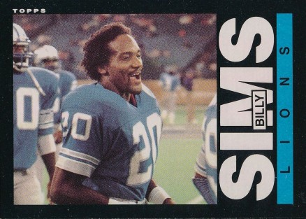1985 Topps Billy Sims #63 Football Card