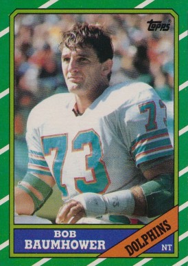 1986 Topps Bob Baumhower #55 Football Card