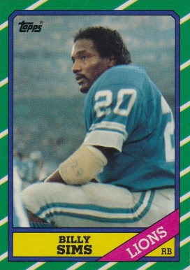 1986 Topps Billy Sims #244 Football Card