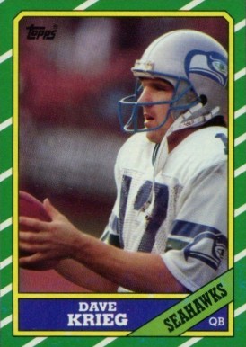 1986 Topps Dave Krieg #201 Football Card