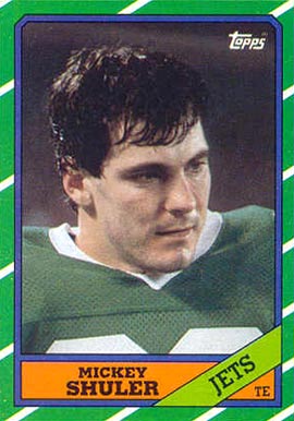 1986 Topps Mickey Shuler #102 Football Card