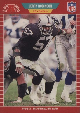 1989 Pro Set Jerry Robinson #191 Football Card