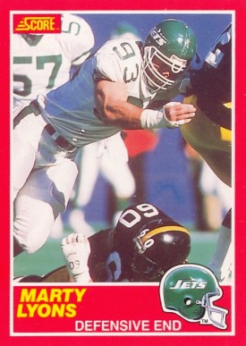 1989 Score Marty Lyons #160 Football Card