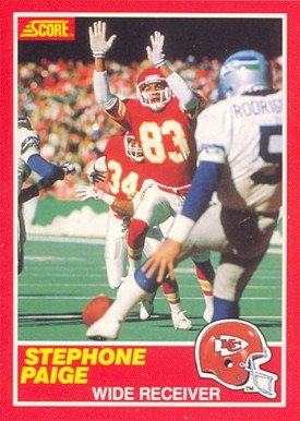 1989 Score Stephone Paige #216 Football Card