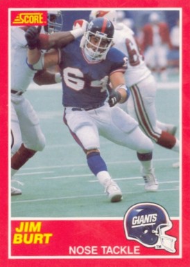 1989 Score Jim Burt #138 Football Card