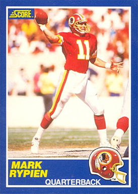 1989 Score Mark Rypien #105 Football Card