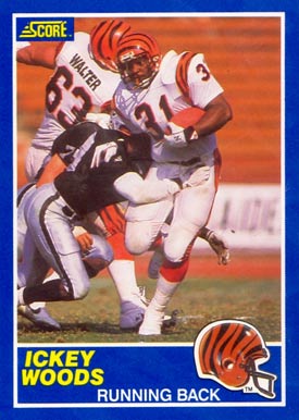 1989 Score Ickey Woods #63 Football Card