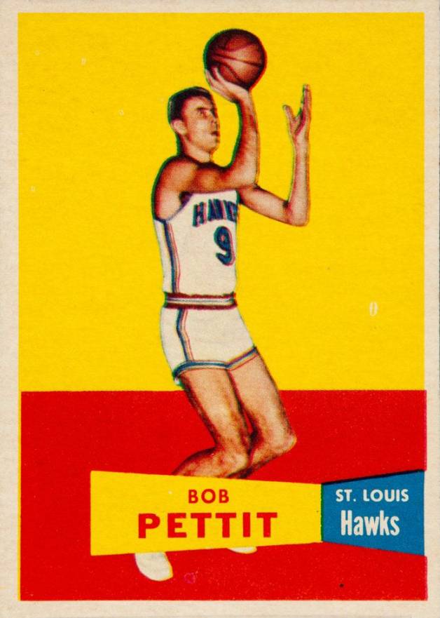 1957 Topps Bob Pettit #24 Basketball Card