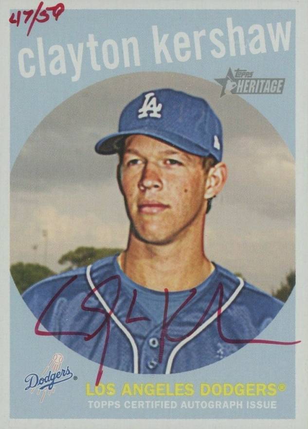 2008 Topps Heritage Real One Autographs Clayton Kershaw #ROACK Baseball Card