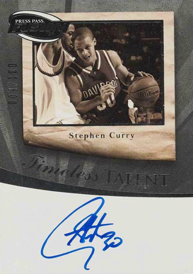 2009 Press Pass Fusion Timeless Talent Autograph Stephen Curry #TTSC Basketball Card