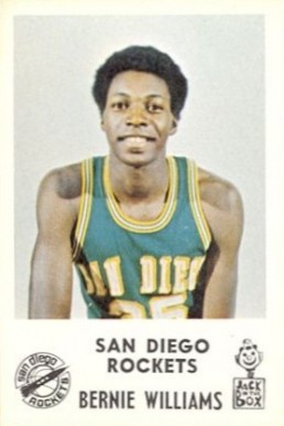 1968 Jack in the Box San Diego Rockets Bernie Williams # Basketball Card