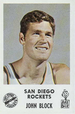 1968 Jack in the Box San Diego Rockets John Block # Basketball Card