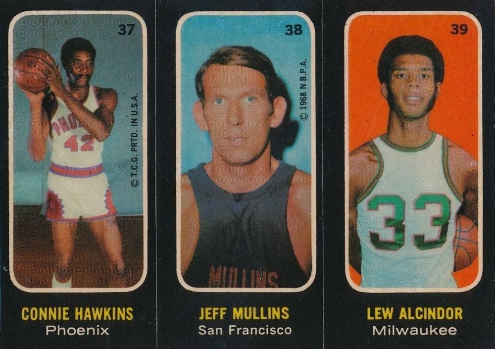 1971 Topps Stickers Hawkins/Mullins/Alcindor #37 Basketball Card