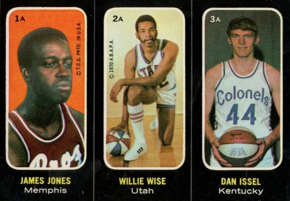 1971 Topps Stickers Jones/Wise/Issel #1a Basketball Card