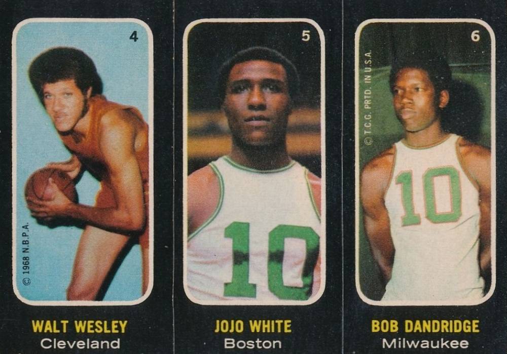 1971 Topps Stickers Wesley/White/Dandridge #4 Basketball Card