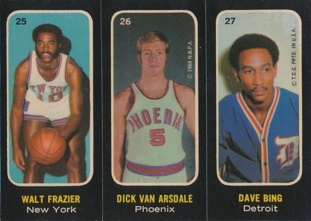 1971 Topps Stickers Frazier/van Arsdale/bing #25 Basketball Card