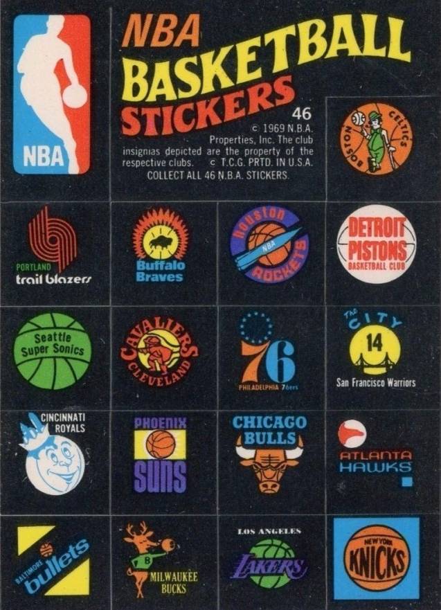 1971 Topps Stickers NBA Team Logo Stickers #46 Basketball Card