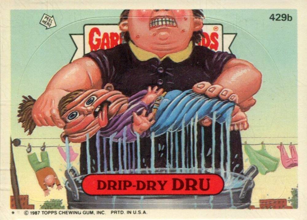 1987 Garbage Pail Kids Stickers Drip-Dry Dru #429b Non-Sports Card