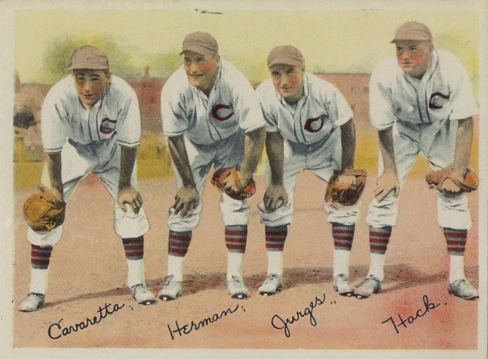 1936 R312 Cavarretta/Herman/Jurges/Hack #11 Baseball Card