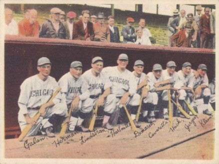 1936 R312 Cavaretta/Lindstrom/Galan/Hack/Hartnett/Klein/Demaree/Herman/Jurges #10 Baseball Card