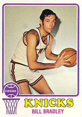 Bill Bradley autographed basketball card (New York Knicks, Hall of