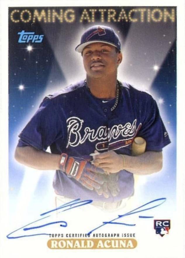 2018 Topps Archives Coming Attraction Autographs Ronald Acuna #CA-RA Baseball Card